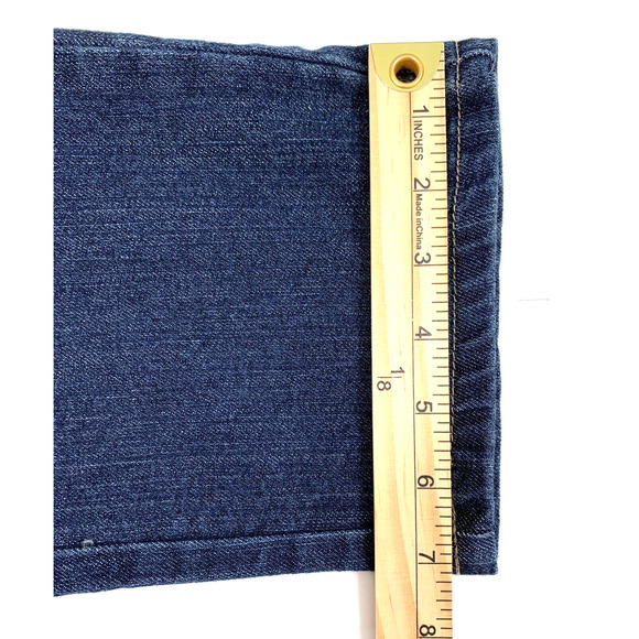 Salt Works Crop Jeans Womens 4 Mid Rise Embroidered Dark Wash Denim Flap Pockets - Picture 11 of 11